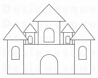 340x270 Castle Outline Etsy - Castle Drawing Outline