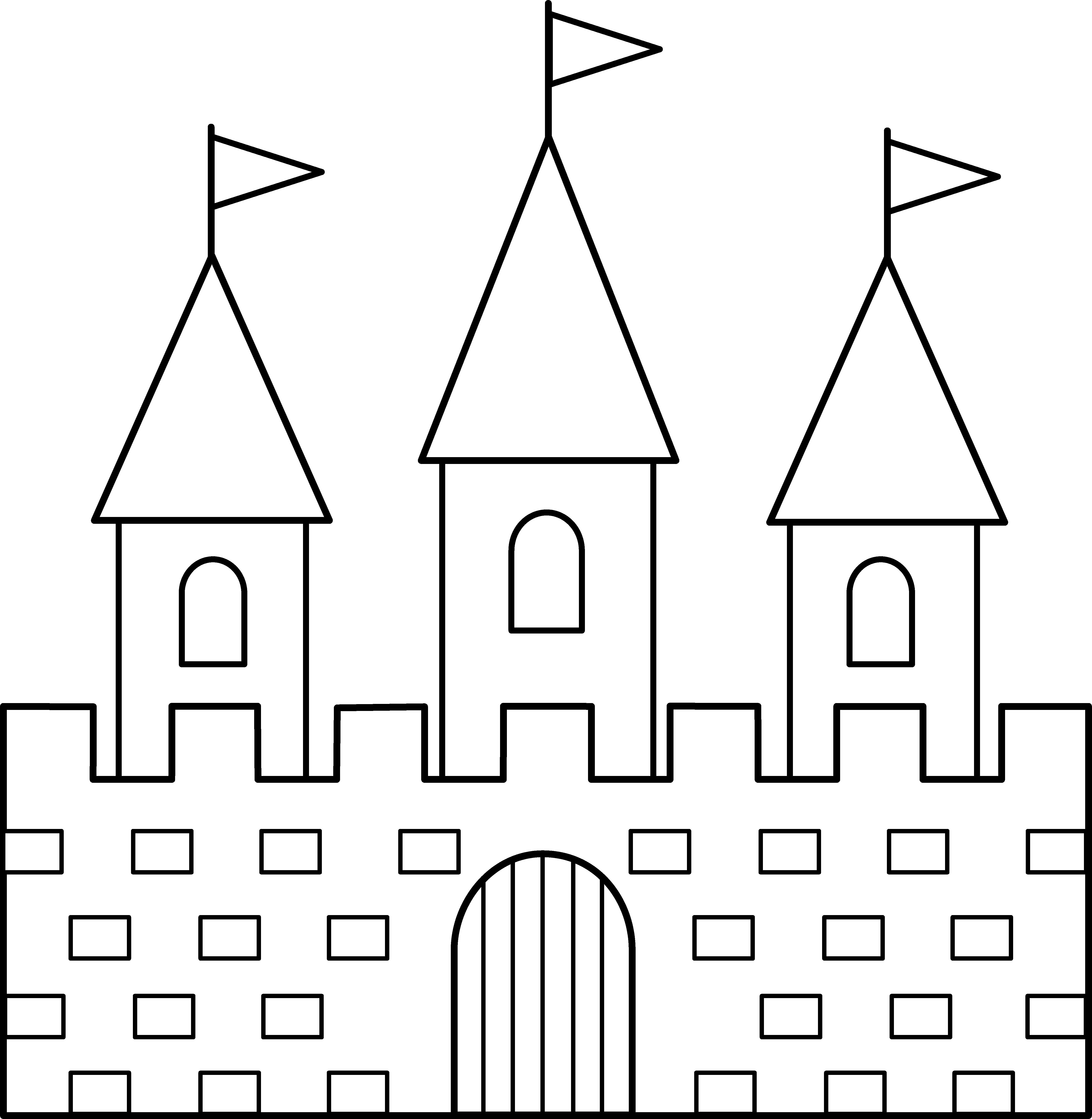5276x5405 drawing castles fortress huge freebie! download for powerpoint - Castle Line Drawing