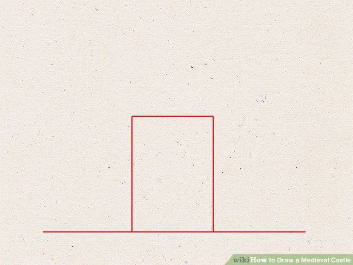 728x546 How To Draw A Medieval Castle Steps - Castle Line Drawing