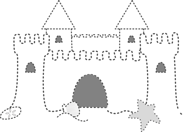 600x433 Sand Castle Clip Art - Castle Line Drawing