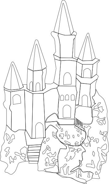 354x593 Castle Outline Clip Art Free Vector In Open Office Drawing - Castle Outline Drawing