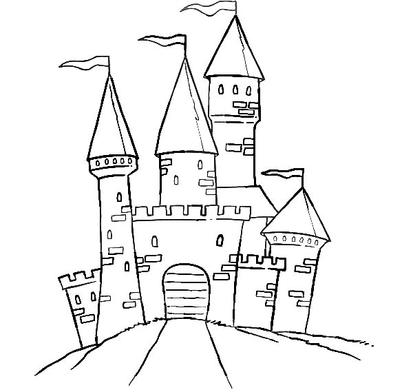 600x569 castle drawing mansion for free download - Castle Outline Drawing