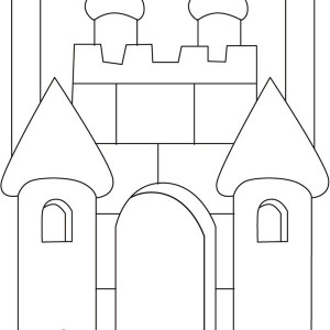 300x300 How To Draw Medieval Castle Coloring - Castle Outline Drawing