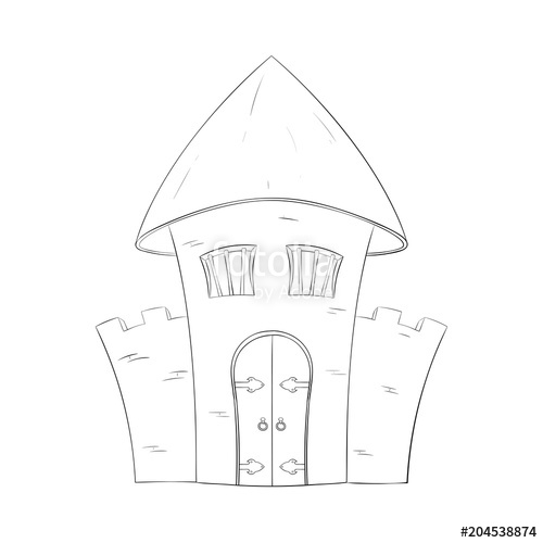 500x500 Old Castle Outline Vector Illustration Stock Image And Royalty - Castle Outline Drawing