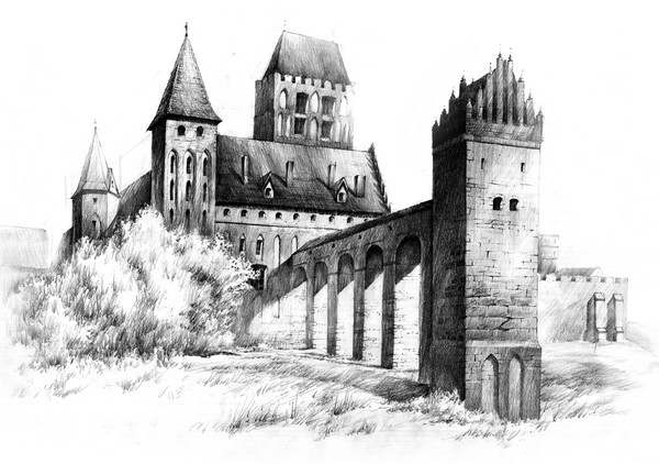 Castle Pencil Drawing