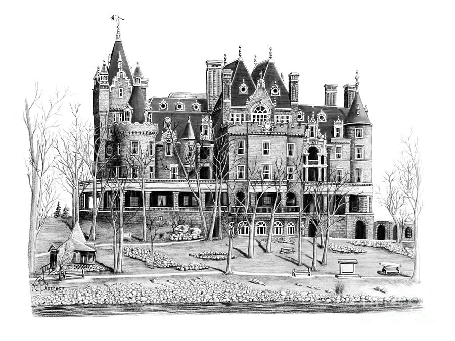 900x675 Boldt Castle Drawing - Castle Pencil Drawing