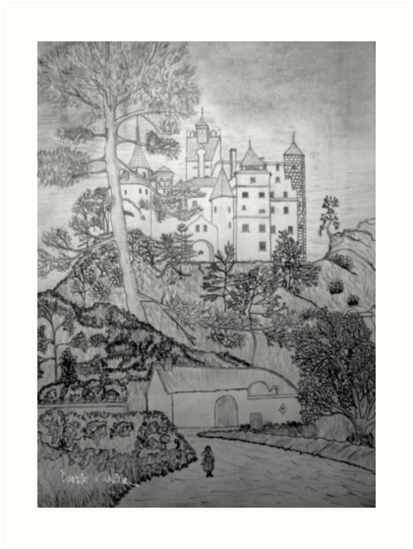 413x549 My Pencil Drawing Of Bran Castle - Castle Pencil Drawing