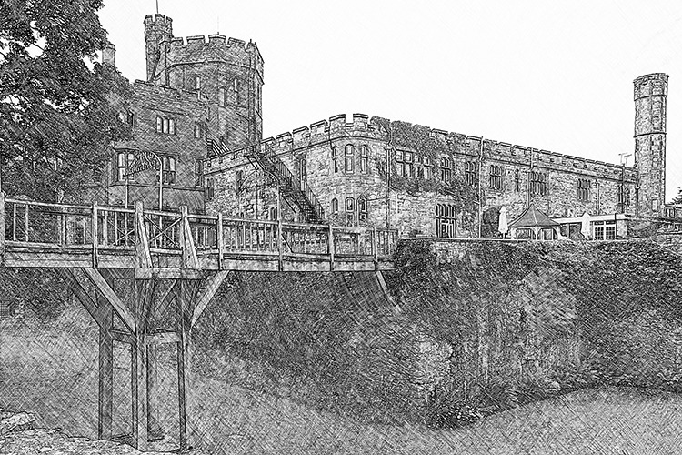750x500 Pete Owens Images Ruthin Castle Pencil Sketch - Castle Pencil Drawing