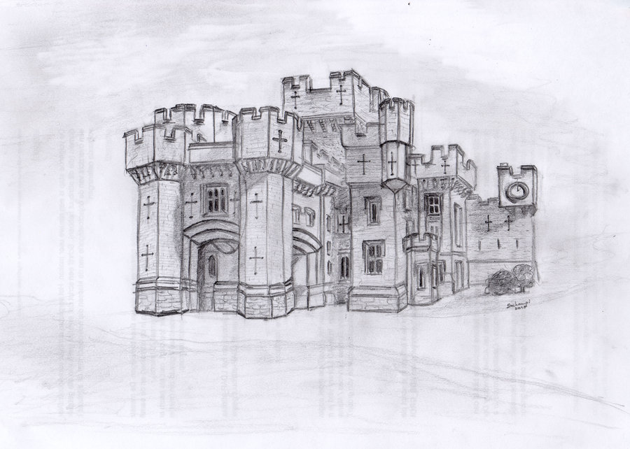 900x642 Castle Drawing Pencil For Free Download - Castle Pencil Drawing