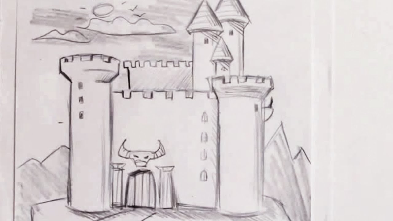 1280x720 collection of 'medieval castles drawing' download more than - Castle Simple Drawing