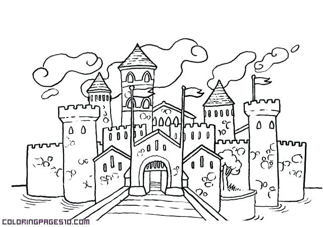 640x450 Coloring Castle Alphabet Pages Coloring Page - Castle Simple Drawing