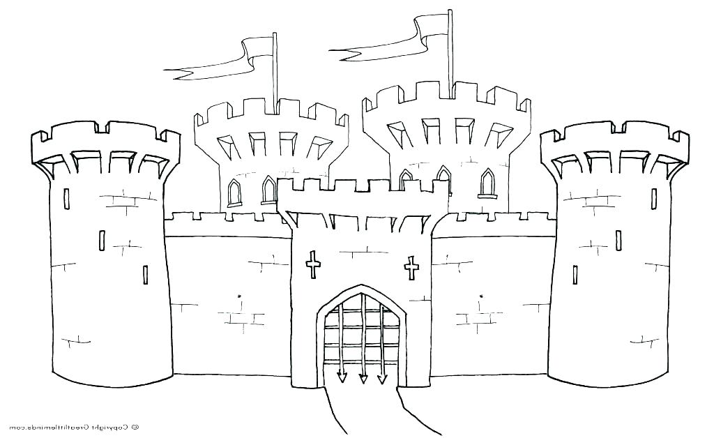 1024x628 Disney Castle Coloring Pages Printable - Castle Simple Drawing