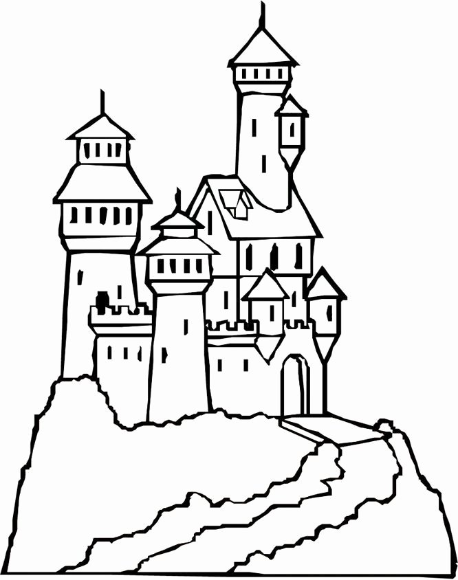 666x844 princess castle coloring pages disney castle coloring pages new - Castle Simple Drawing