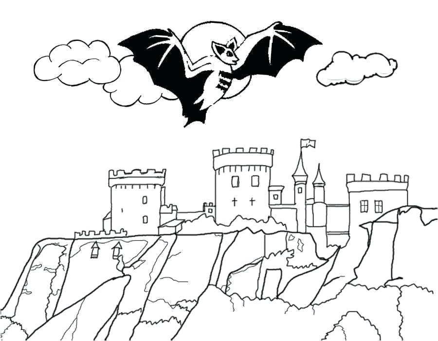 900x700 castle coloring sheet castles pictures to colour simple template - Castle Simple Drawing