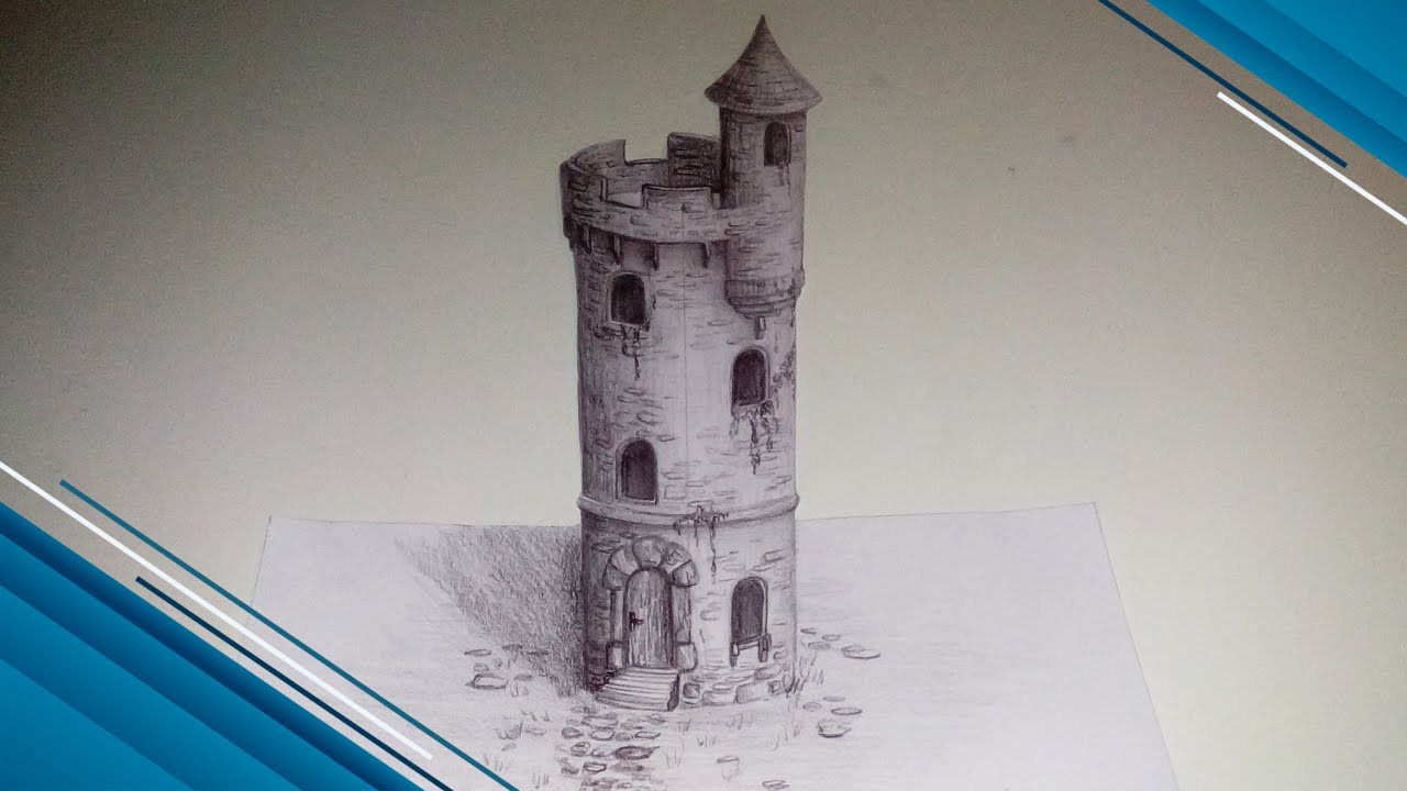 1280x720 Drawing Medieval Tower - Castle Tower Drawing