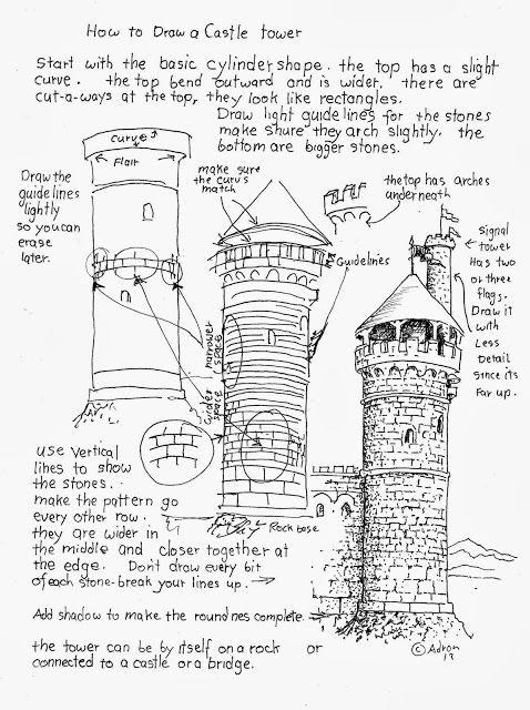 478x640 How To Draw A Castle Tower Worksheet - Castle Tower Drawing