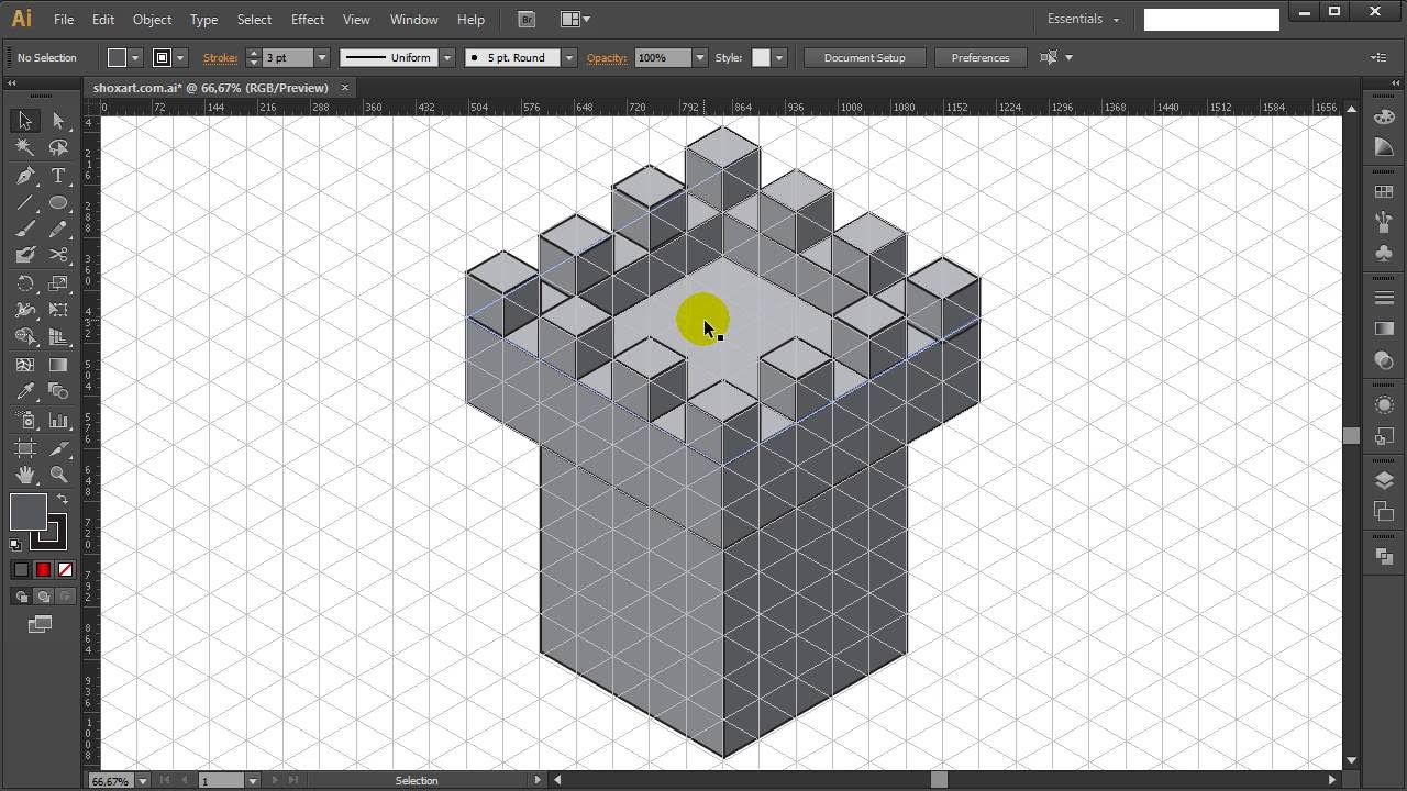 1280x720 How To Draw Isometric Square Castle Tower In Adobe Illustrator - Castle Tower Drawing
