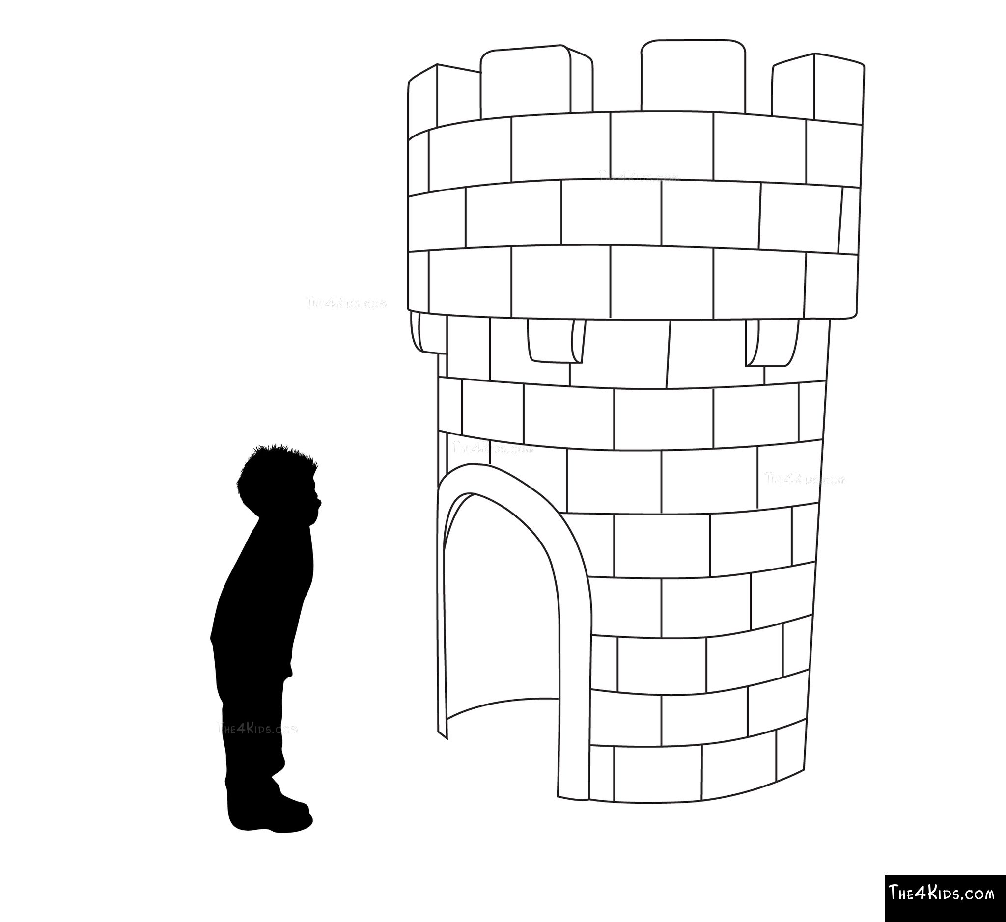 2048x1878 Medieval Castle Tower - Castle Tower Drawing