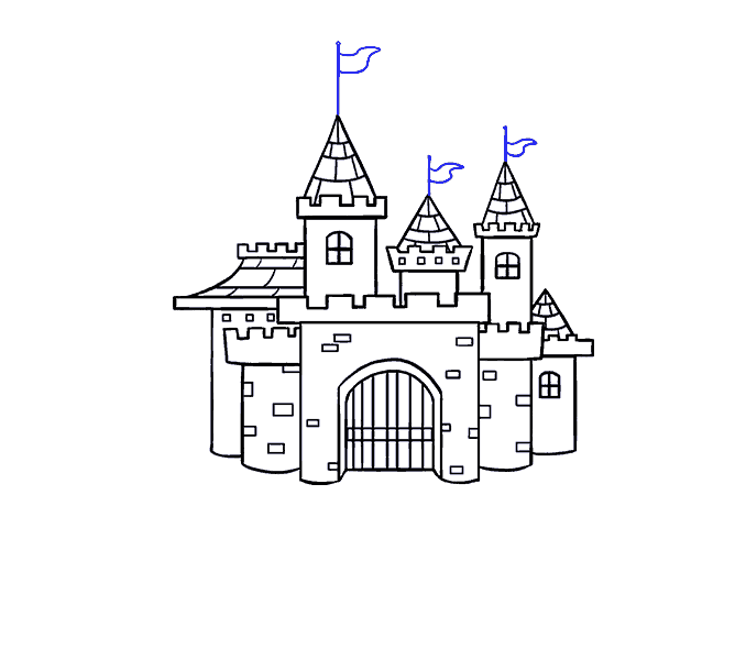 678x600 How To Draw A Cartoon Castle In A Few Easy Steps Easy Drawing Guides - Castle Wall Drawing