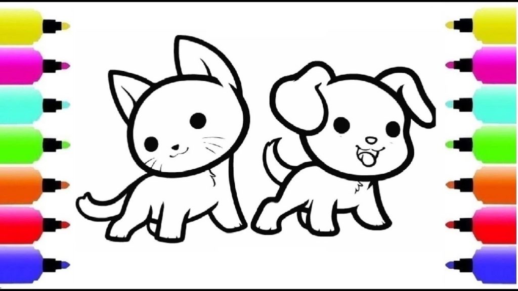 How To Draw A Cat And A Dog Together - DogWalls