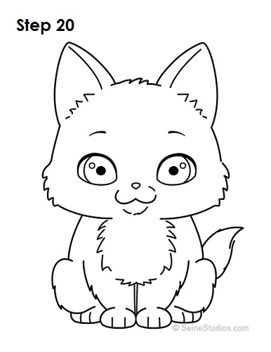 386x500 how to draw a cartoon kitten - Cat And Kitten Drawing