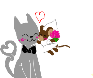 300x250 cat and mouse get married drawing - Cat And Mouse Drawing