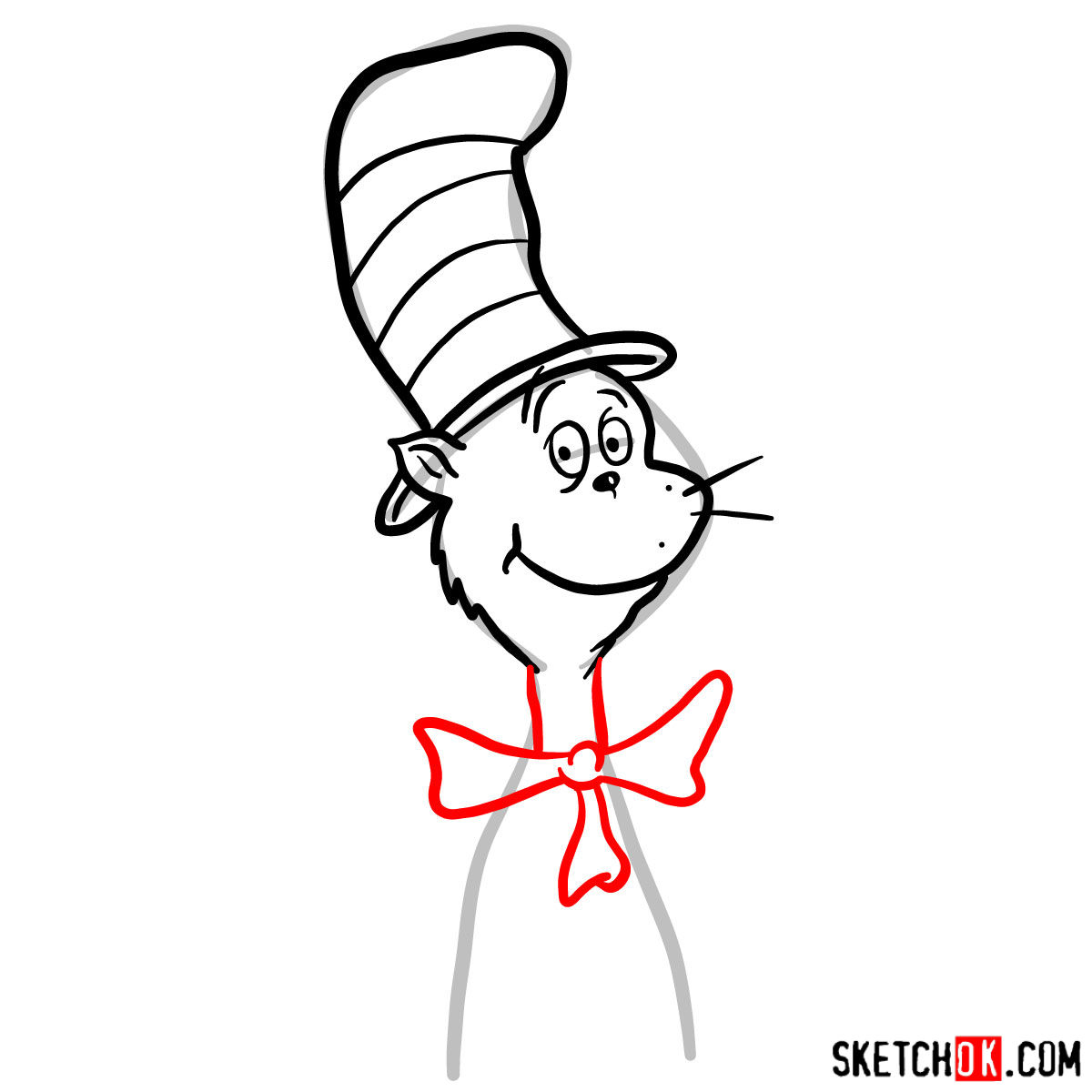 1200x1200 How To Draw The Cat In The Hat - Cat And The Hat Drawing