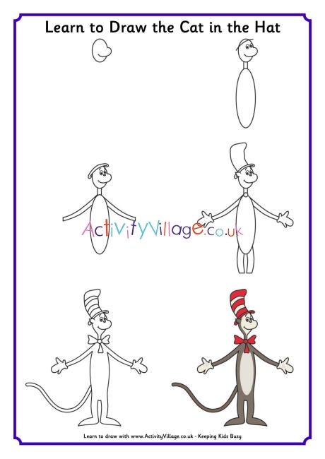 460x650 Learn To Draw The Cat In The Hat - Cat And The Hat Drawing