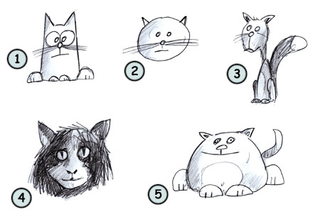 450x309 How To Draw A Cat - Cat Cartoon Drawing