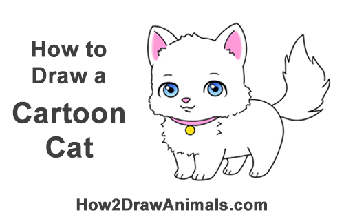 500x315 Cartoon Drawing Of A Cat - Cat Cartoon Drawing