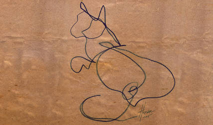 427x250 Blind Contour Drawing Of A Cat - Cat Contour Drawing