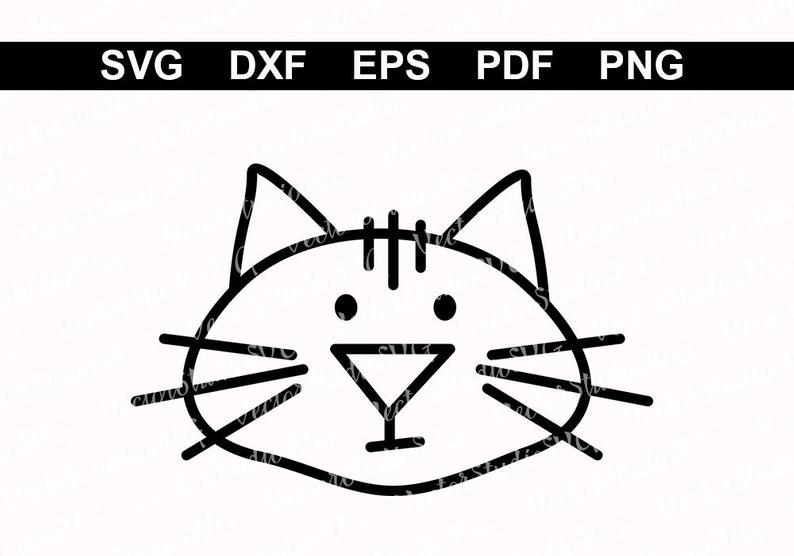 794x556 cat cat contour silhouette cute cat face kitty cut etsy - Cat Contour Drawing