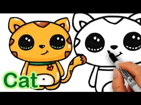 480x360 How To Draw A Cat - Cat Cute Drawing