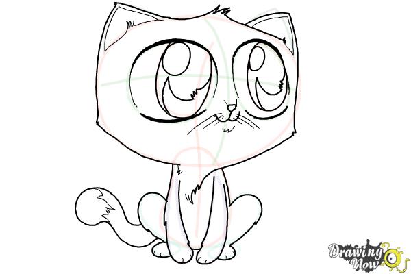 600x400 How To Draw A Cute Cat - Cat Cute Drawing