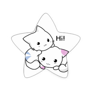 307x307 Cute Cat Drawings Stickers Zazzle - Cat Cute Drawing