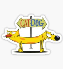 210x230 Catdog Drawing Stickers Redbubble - Cat Dog Drawing