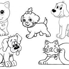 230x230 Gorgeous Inspiration Cats And Dogs Coloring Pages Cat Dog Bones - Cat Dog Drawing