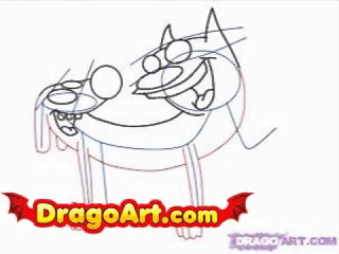 480x360 How To Draw Catdog, Step - Cat Dog Drawing