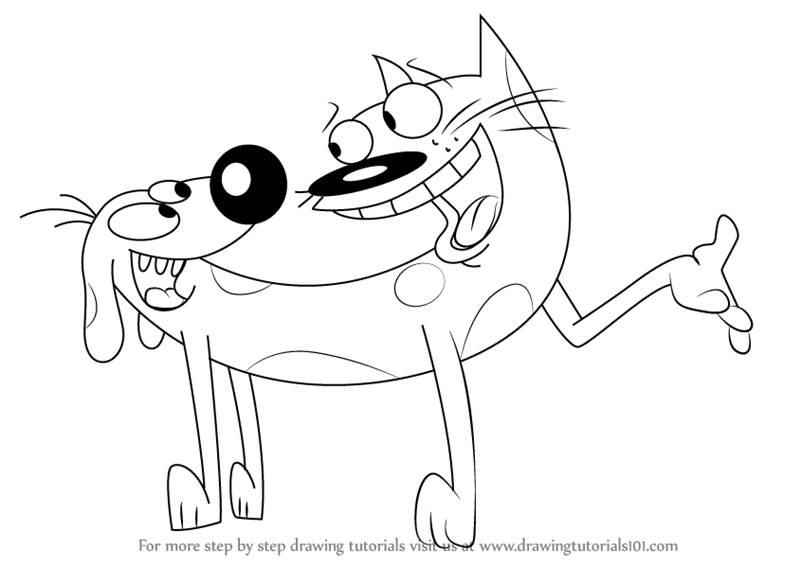 800x566 Learn How To Draw Catdog - Cat Dog Drawing