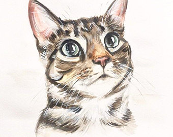 340x270 Cat Drawing Etsy - Cat Drawing