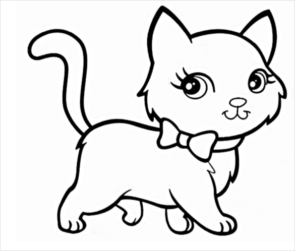 585x498 Cat Drawing Beautiful Image Drawing Skill - Cat Drawing
