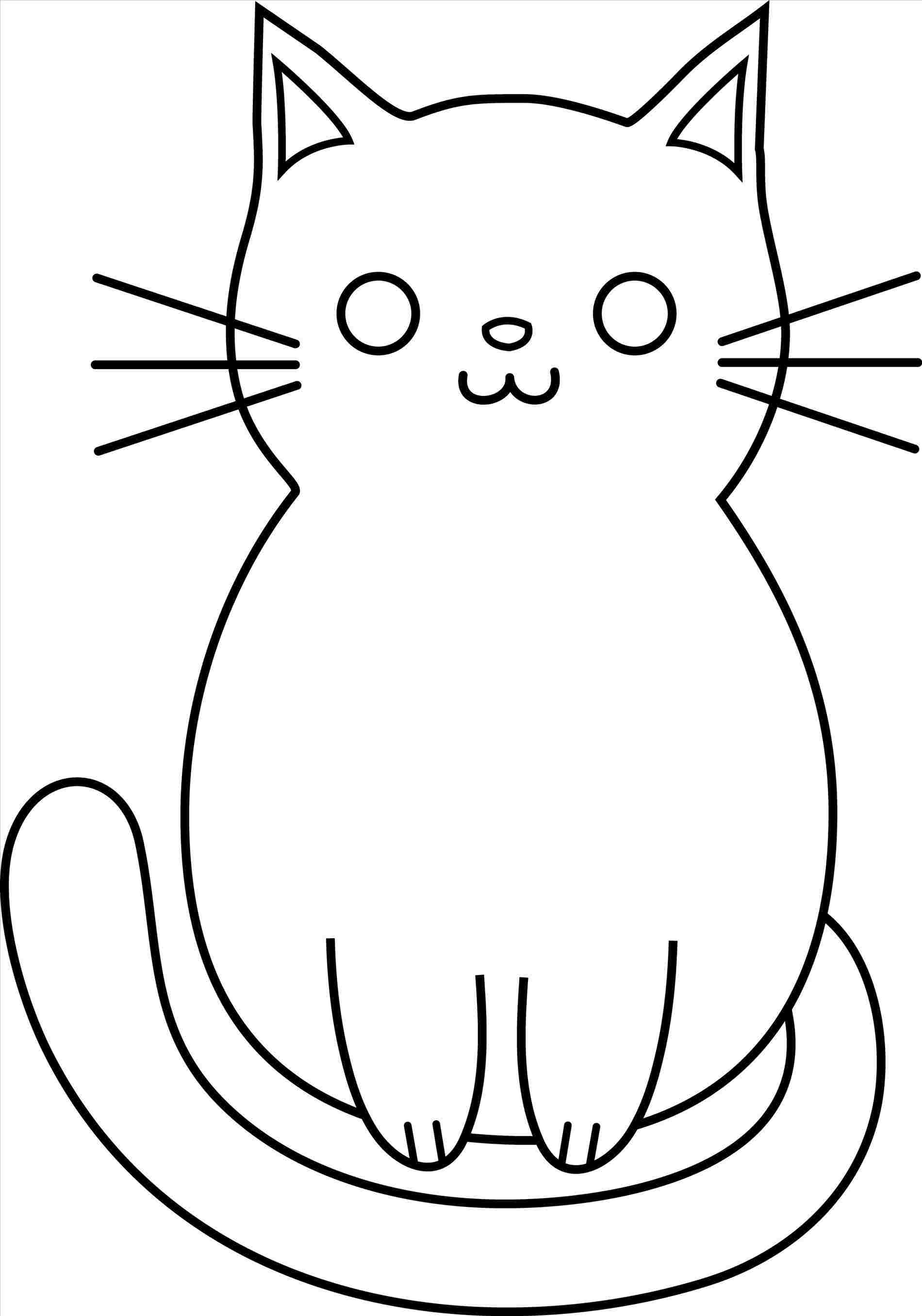 1900x2713 Easy Simple Cat Drawing For Kids Cat Face Drawing Simple - Cat Drawing A Picture