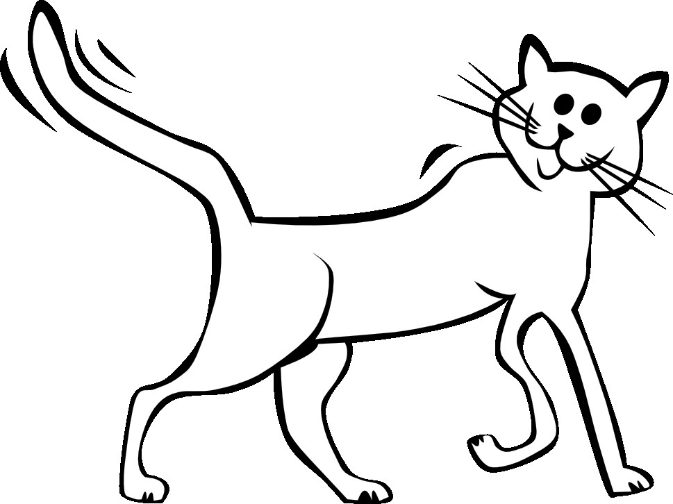 969x726 Clipart Cat Drawings Best Of Free Cat Clipart Black And White - Cat Drawing Clipart