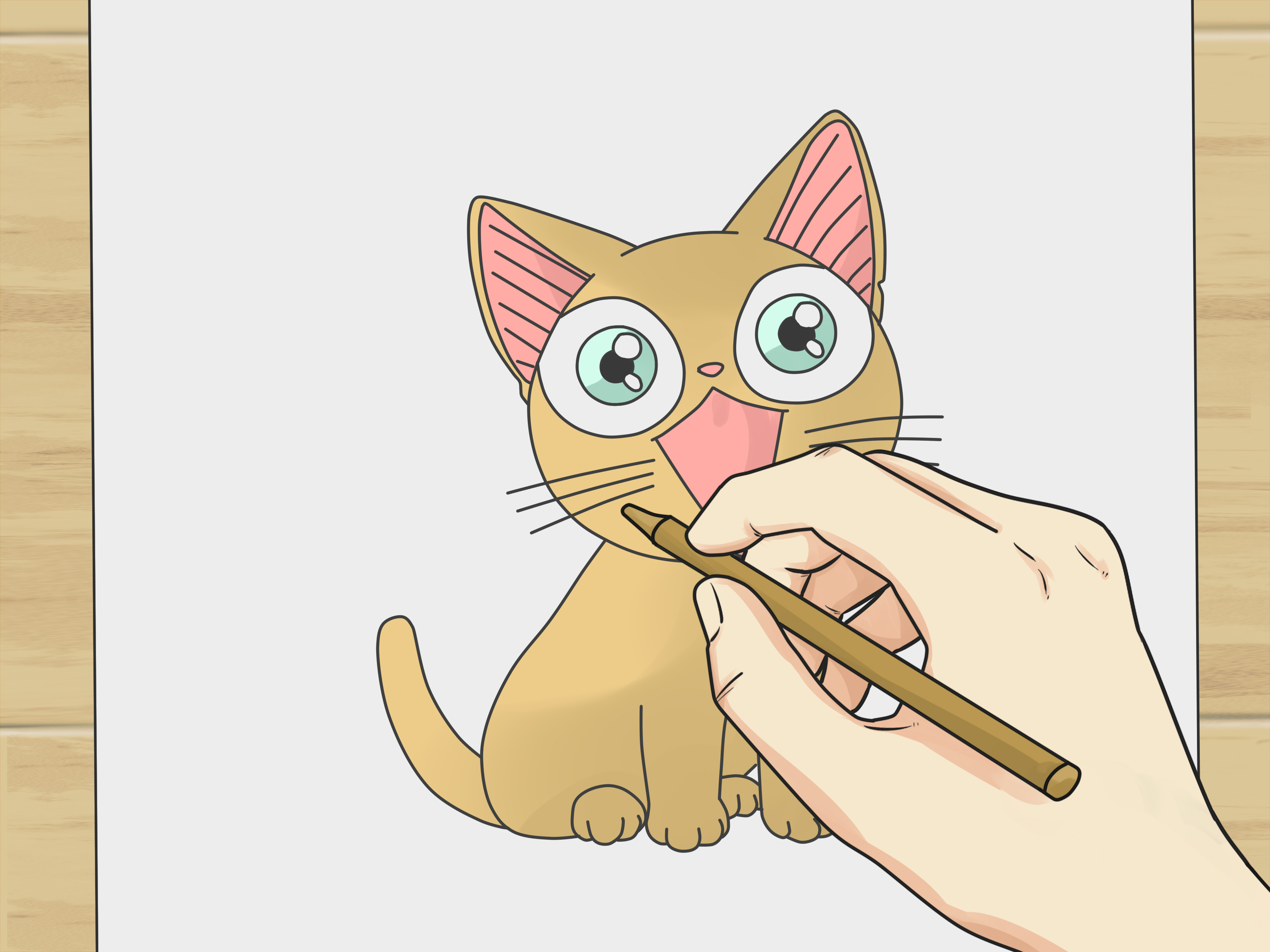 3200x2400 How To Draw Anime Cats Steps - Cat Drawing Drawing
