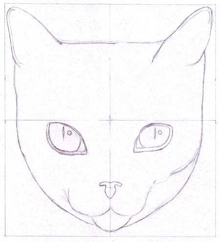 450x496 How To Draw A Cat Learn How To Create A Unique Colorful Cat - Cat Drawing Drawing