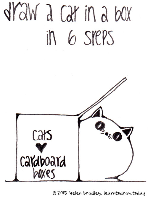 500x674 Draw A Cat In A Box In Steps Learn To Draw - Cat Drawing Drawing