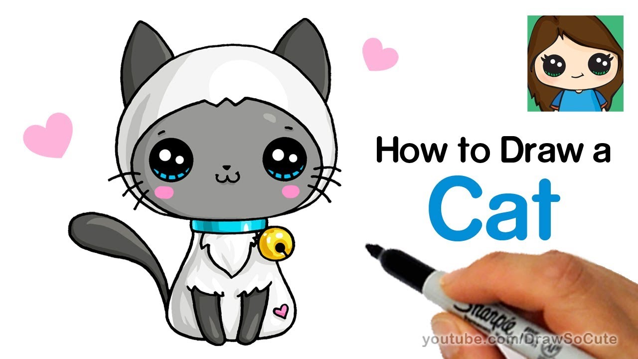 1280x720 How To Draw A Cat Easy - Cat Drawing Easy