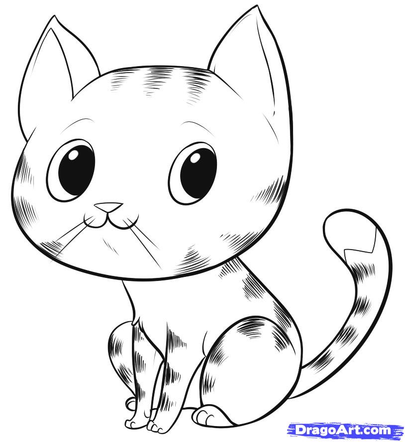 814x889 Draw An Easy Cat, Step - Cat Drawing Easy