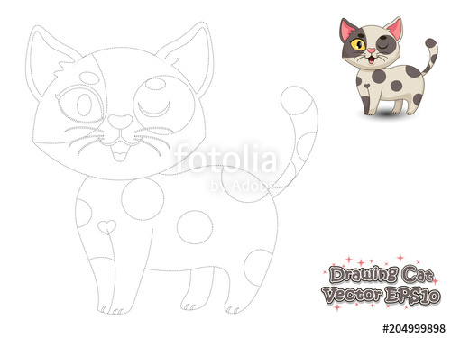 500x375 drawing and paint cute cartoon cat educational game for kids - Cat Drawing Game