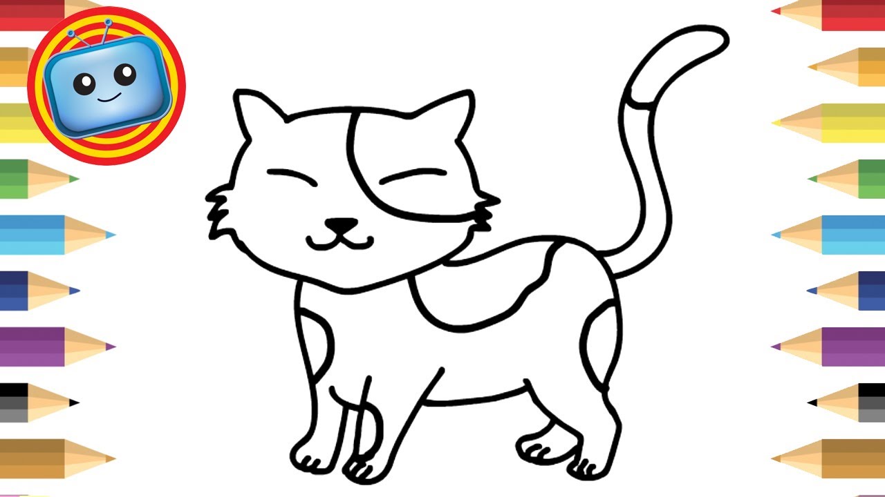1280x720 How To Draw A Cat For Kids Simple Drawing Game Animation - Cat Drawing Game
